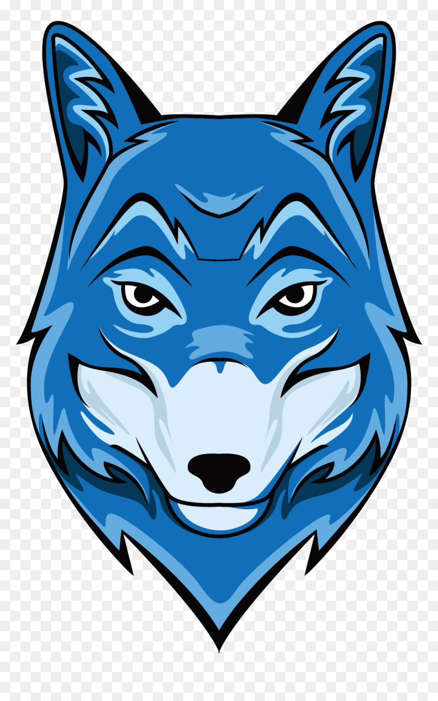 Blue Wolf Mascot Logo - Bold & Dynamic Animal Illustration