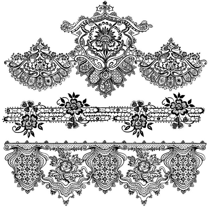 Vintage Lace Borders Rubber Cling Stamp
