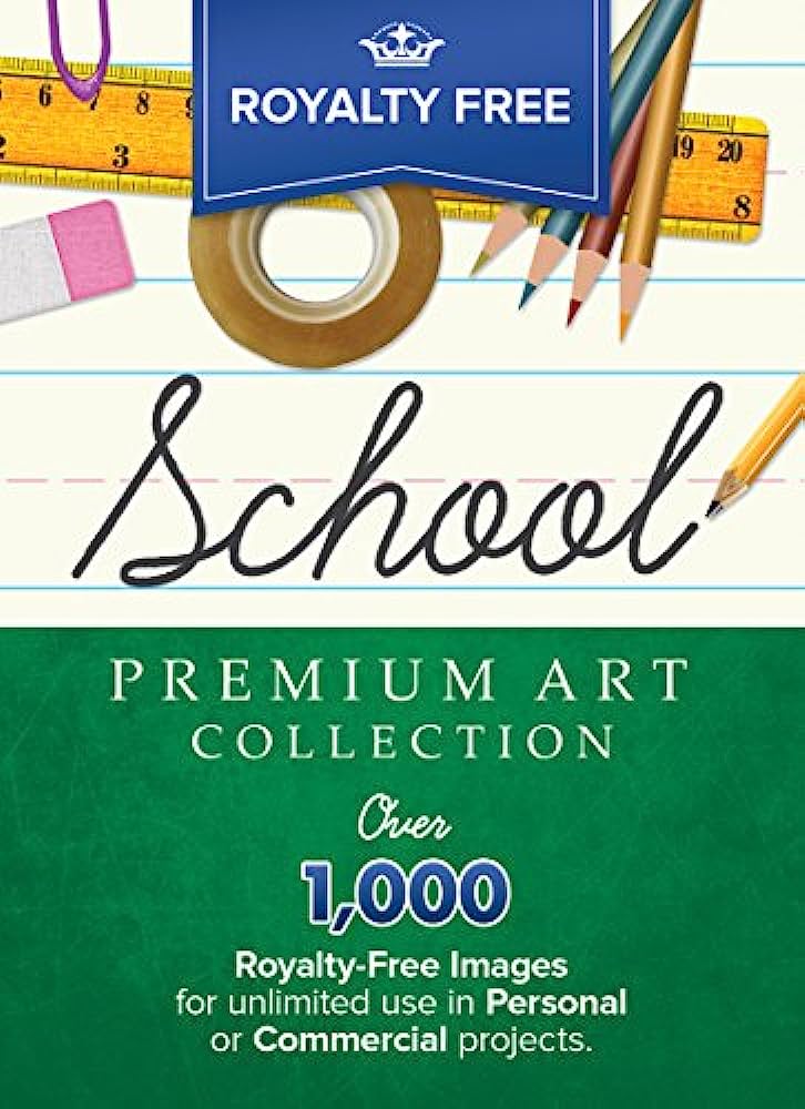 Royalty-free school-themed premium art collection with over 1,000 images for personal or commercial use.