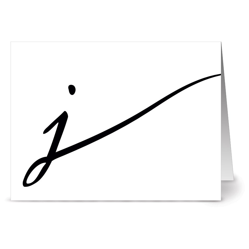 Elegant Cursive Letter J Greeting Card Design | Modern Stationery