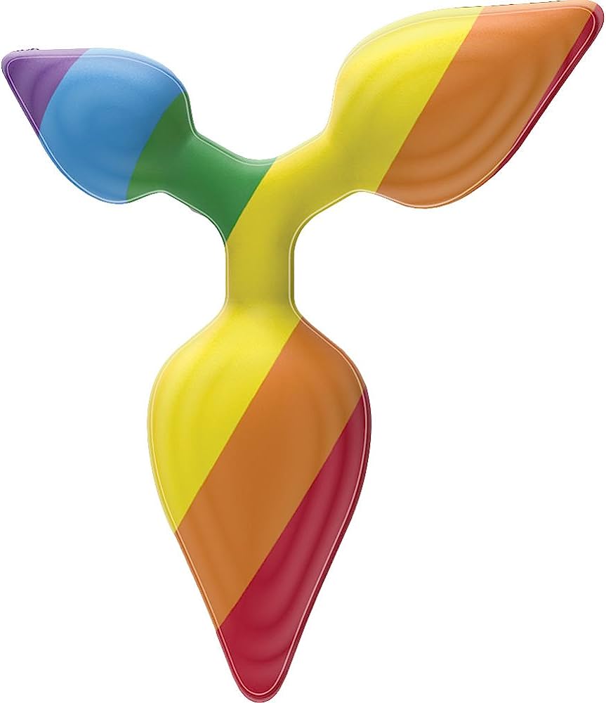 Rainbow-colored Y-shaped abstract symbol with glossy finish and smooth curves, representing diversity and inclusion.