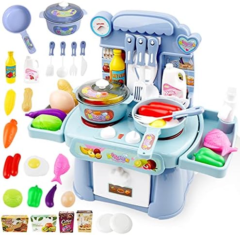 Kids Kitchen Playset - 50+ Piece Pretend Cooking Toy Set for Toddlers & Preschoolers
