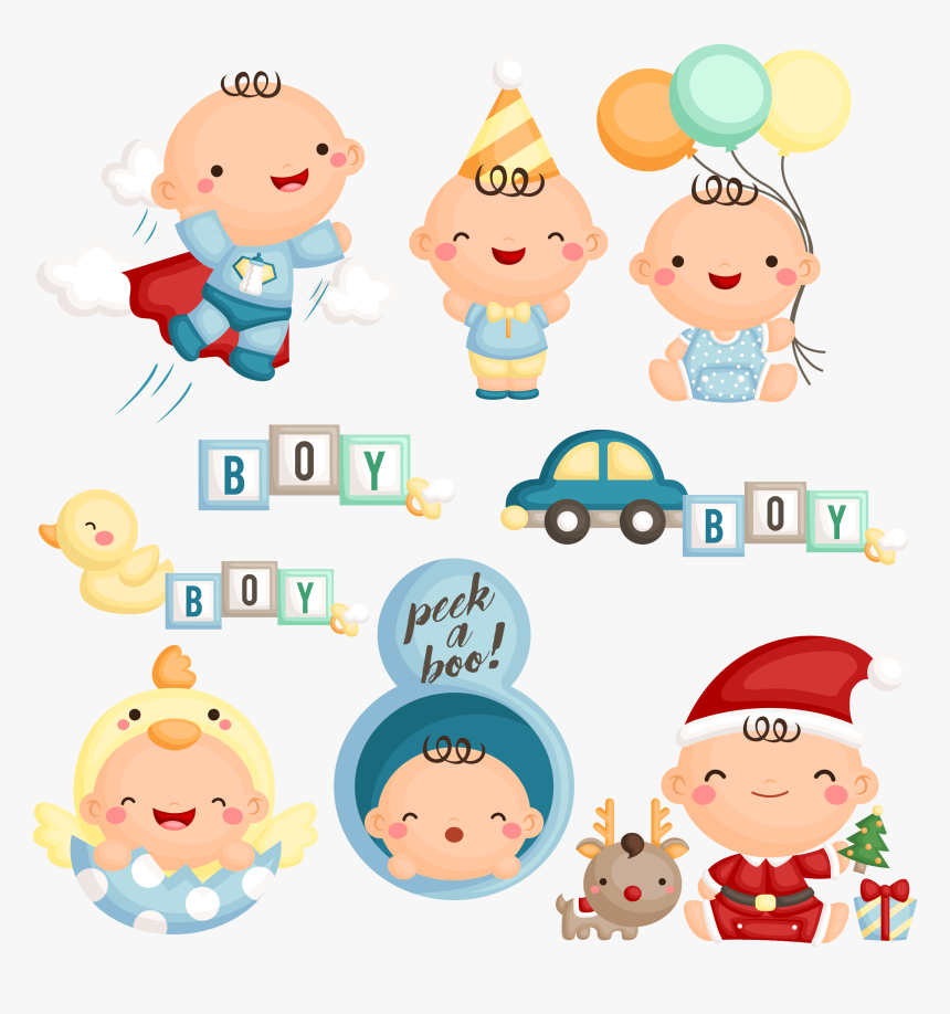 Adorable Baby Boy Clipart Collection - Free & Premium Vector Illustrations