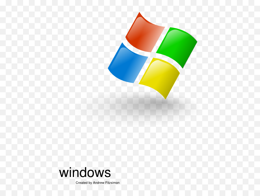 Microsoft Windows logo with four colored panes (red, green, blue, yellow) and shadow on transparent background.