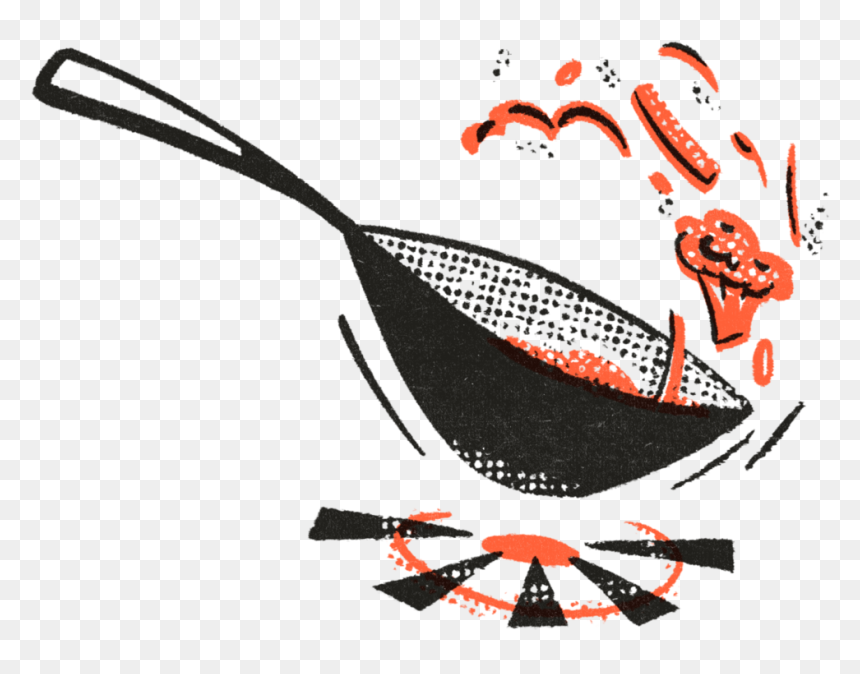 Stir-Fry Wok Illustration - Vibrant Cooking Art for Food Websites