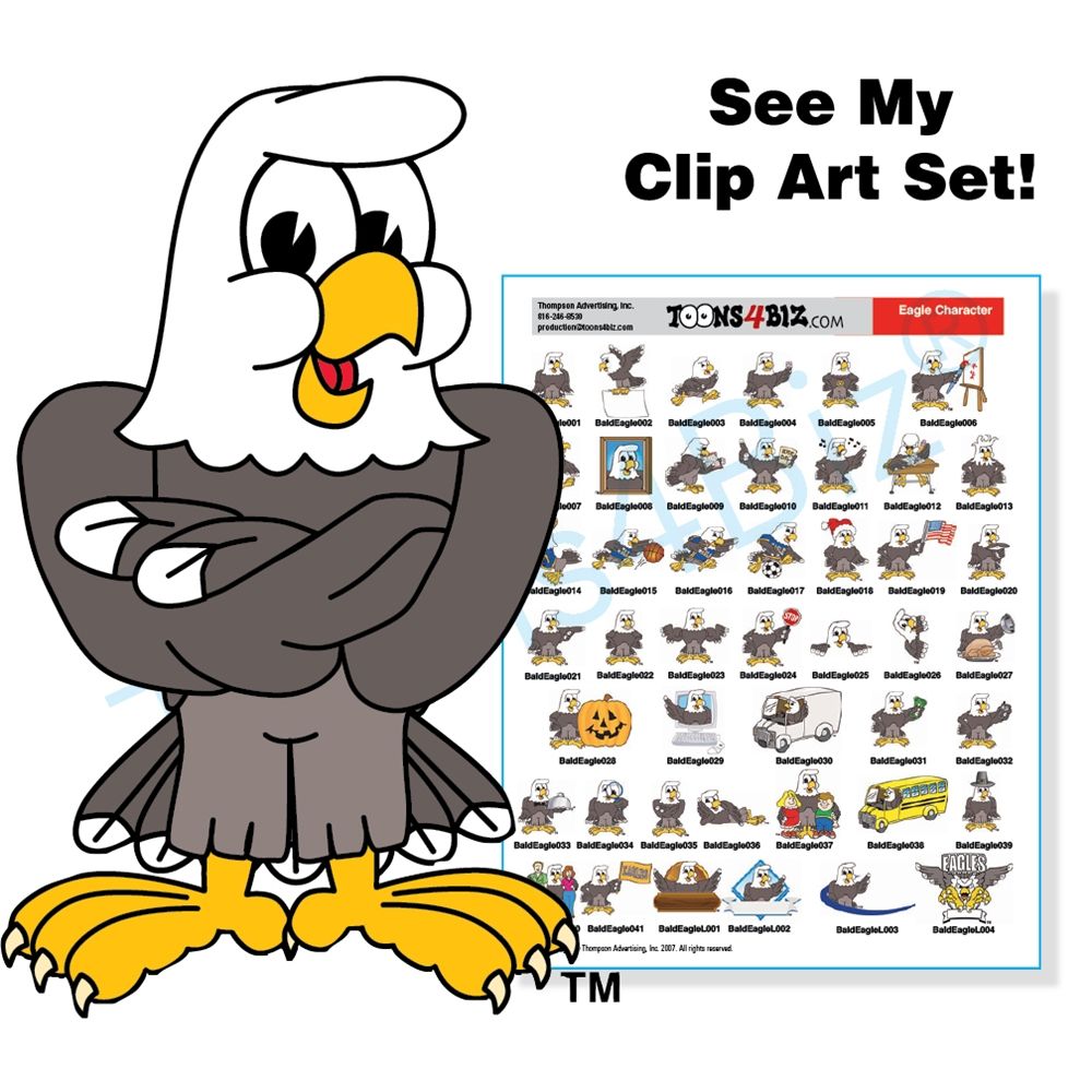 Bald Eagle Clip Art Set - 40+ Fun & Versatile Illustrations for Commercial Use
