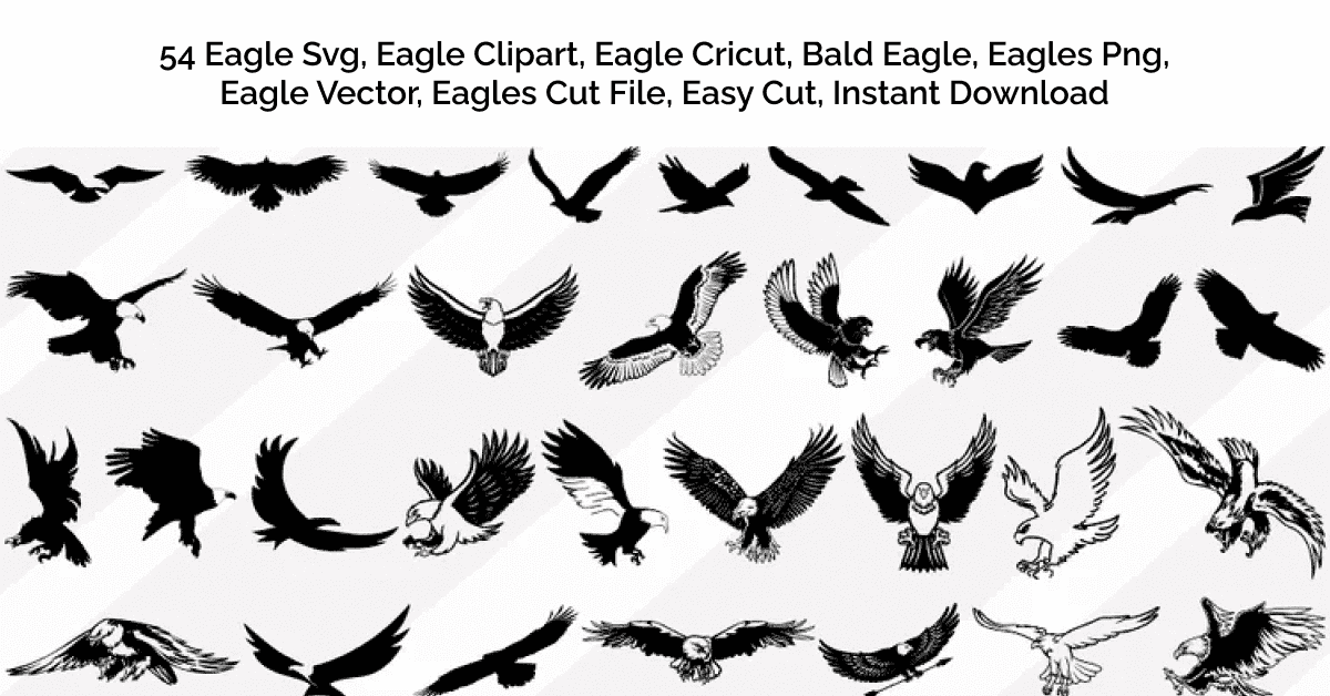 54 Eagle SVG & Clipart Files - Vector, PNG, Cricut Cut Files for Instant Download