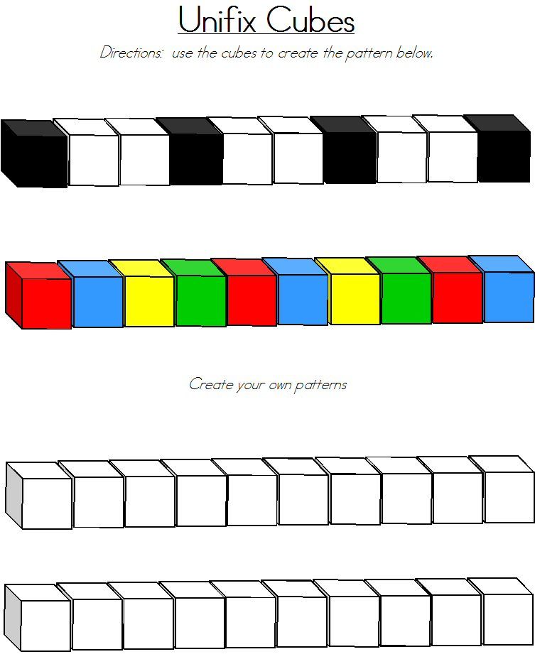 Rainbow snap counting cubes for kids. Unifix cubes to create math ...