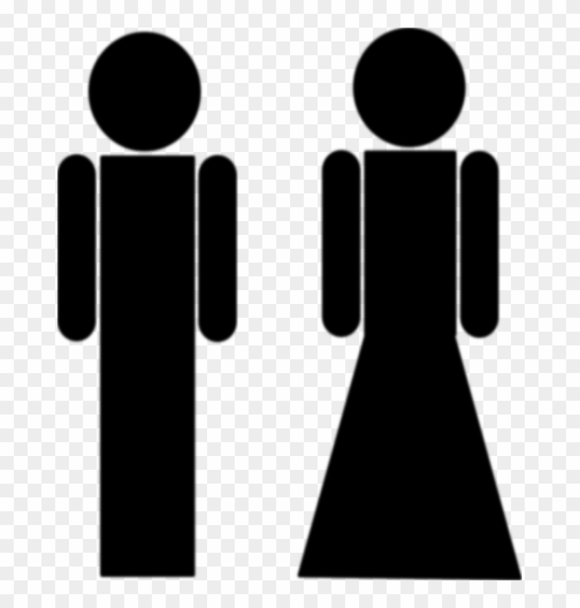 Black silhouette icons of a male and female figure, commonly used for restroom signage.