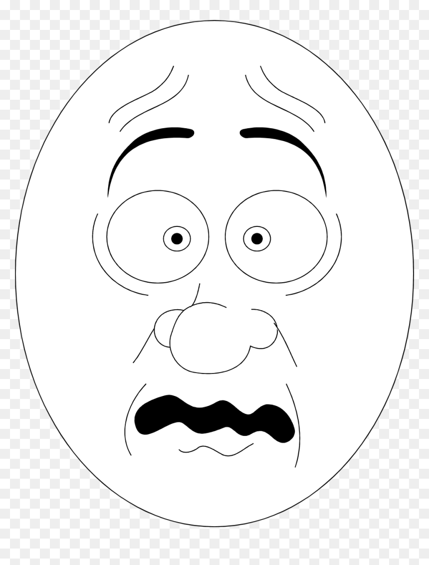 Cartoon Scared Face - Scared Face Clipart, HD Png Download