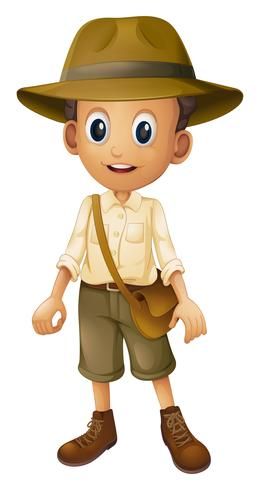 Young Explorer Character Illustration - Adventure-Themed Clipart