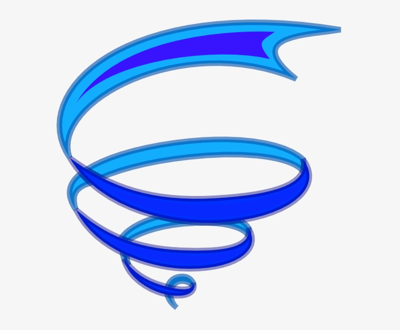 Blue spiral vortex graphic with layered ribbon effect, symbolizing energy, motion, or digital flow.