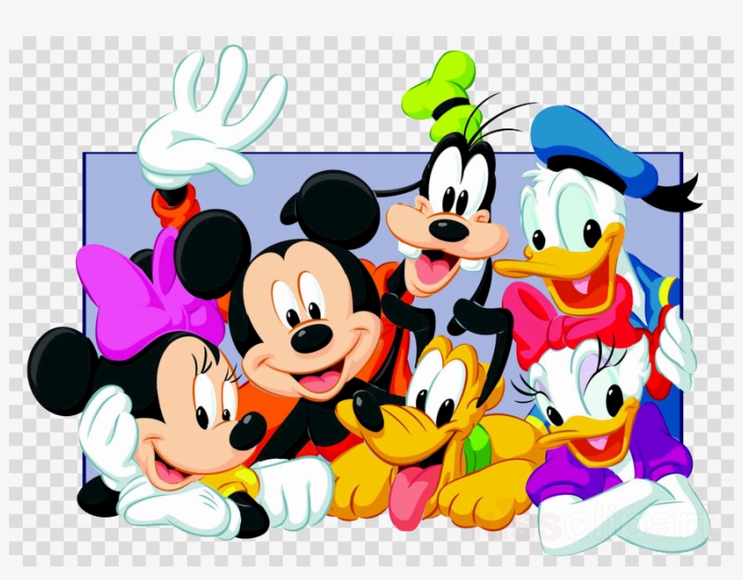 Classic Disney Characters Group Portrait - Mickey, Minnie, Donald, Daisy, Goofy & Pluto