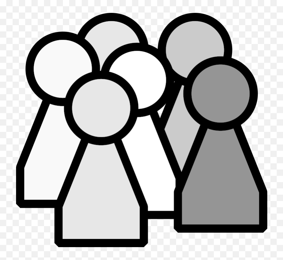 Group of five stylized human figures in white and gray, representing teamwork or community.