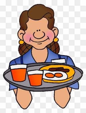 Friendly Breakfast Server Cartoon - Free Clipart for Cafeteria & School Websites