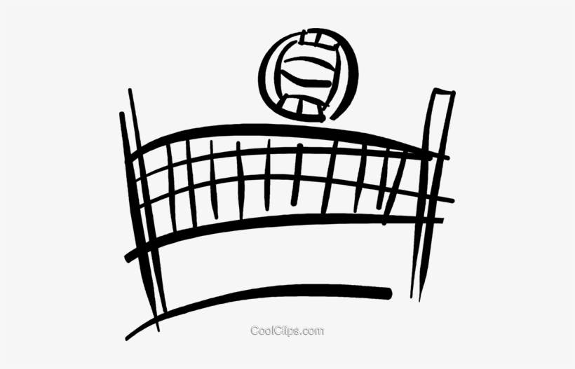 Volleyball Flying Over Net Royalty Free SVG, Cliparts, Vectors Clip