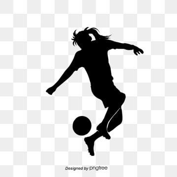 Female Soccer Player Silhouette - Free PNG Clipart for Sports Design