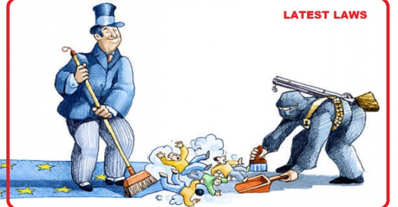 Political Cartoon on EU Migration Laws and Enforcement