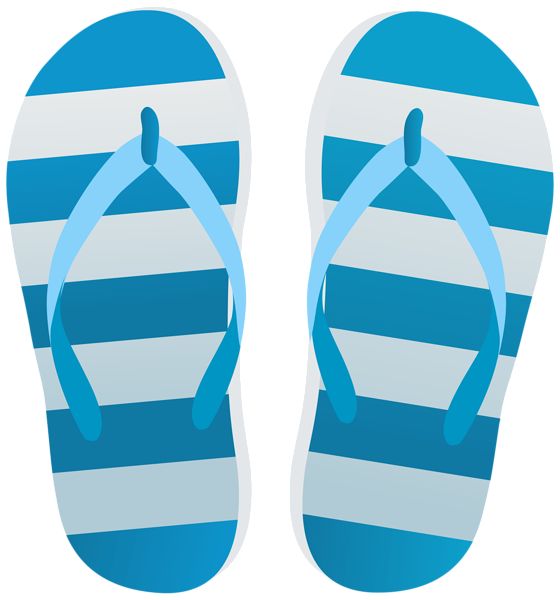 Stylish Blue Striped Flip-Flops - Comfortable Summer Footwear