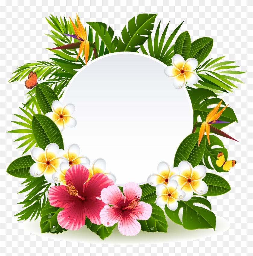 Tropical Floral Frame PNG - Free Download for Invitations & Designs