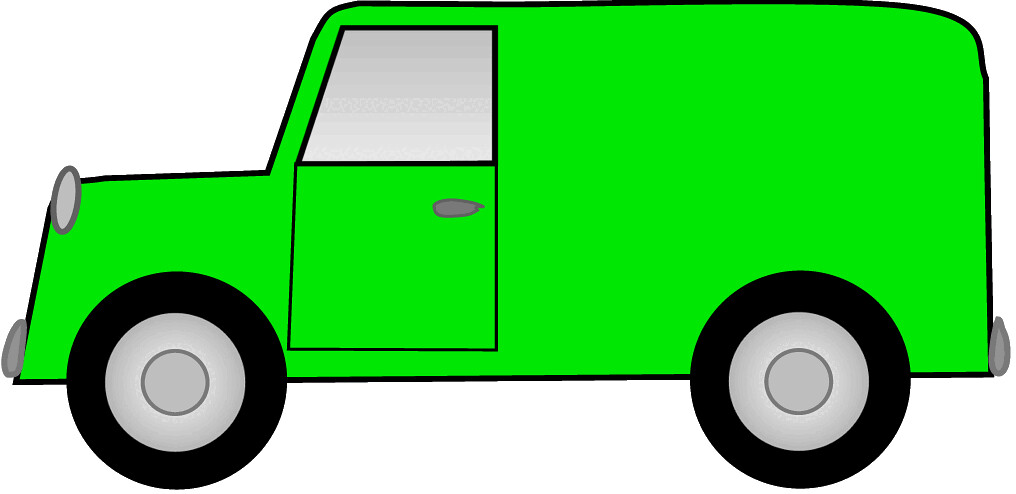 Green Delivery Van Illustration - Free Clipart for Logistics & Transport Sites