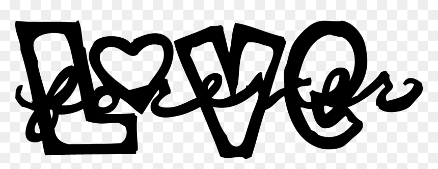 Stylish black-and-white graffiti-style word "forever" with a heart replacing the 'o'.