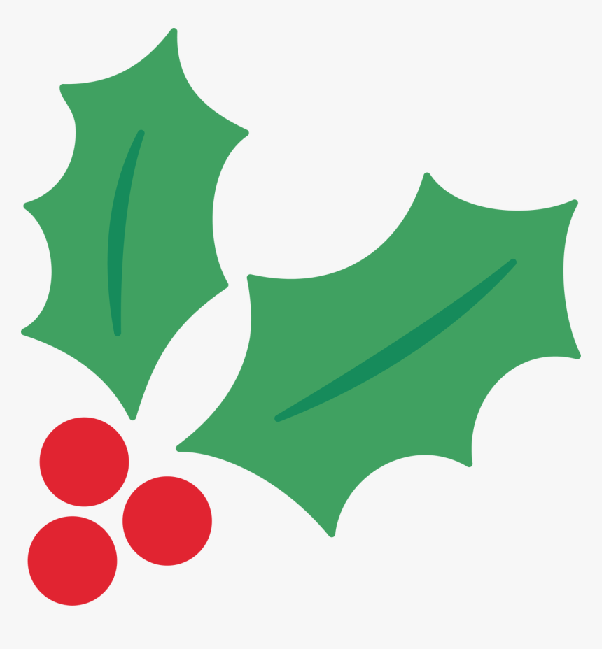 Green holly leaves with red berries, classic Christmas decoration symbol.