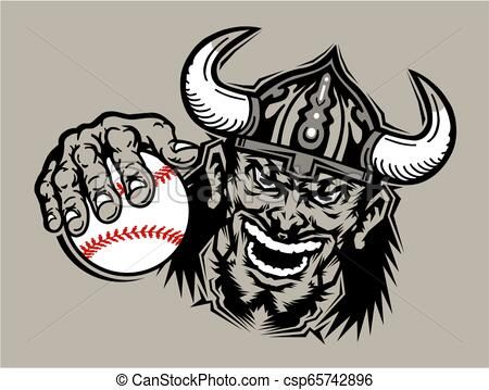 Viking Baseball Mascot Illustration - Bold Sports Graphic Design