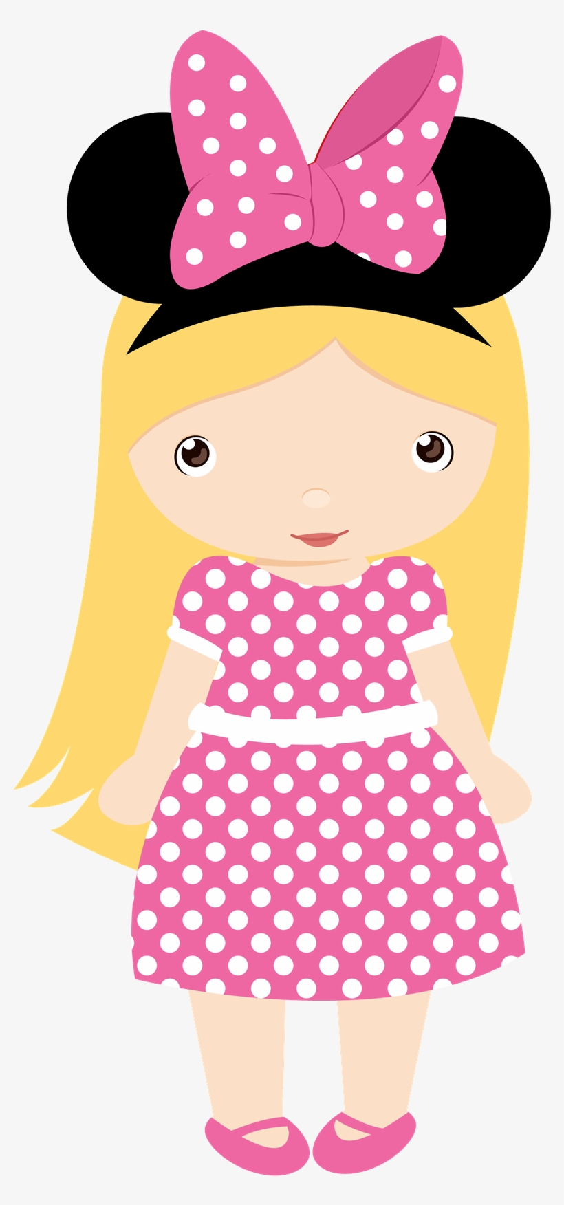 Cute Minnie Mouse-Inspired Girl Clipart for Kids’ Projects & Printables