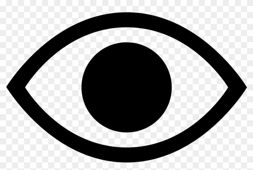 Black stylized eye icon on transparent background, symbolizing visibility, observation, or privacy settings.