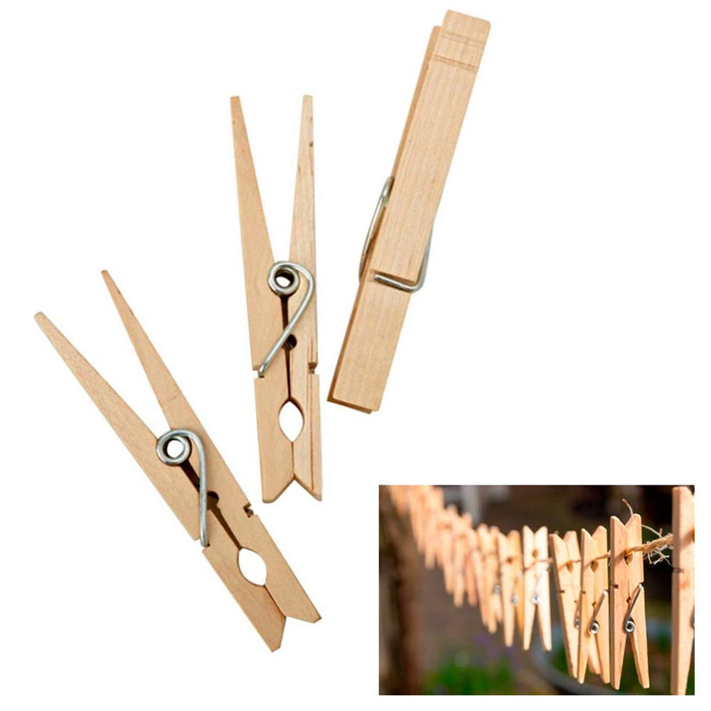 Natural Wood Clothespins - Eco-Friendly Laundry Drying Clips