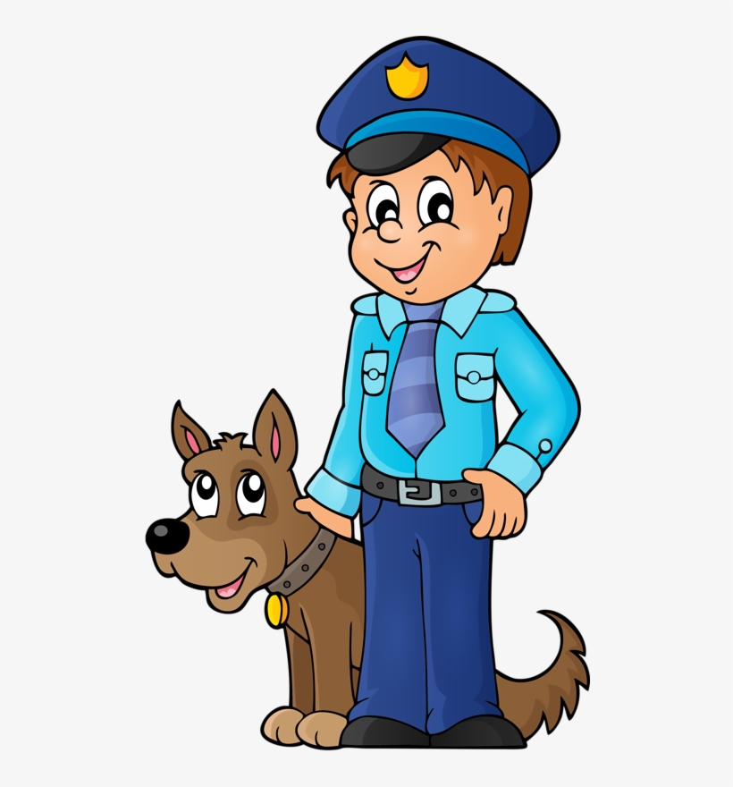 Police Officer and K-9 Dog Cartoon Illustration | Free Clipart
