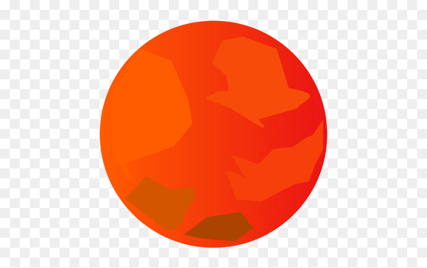 Stylized orange-red planet with cracked, fragmented surface texture on transparent background.