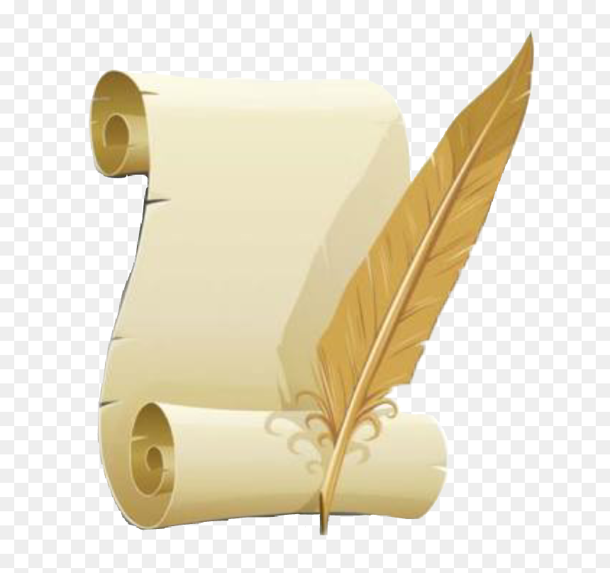 Parchment Scroll and Quill Pen - Classic Symbol of Writing and Documentation