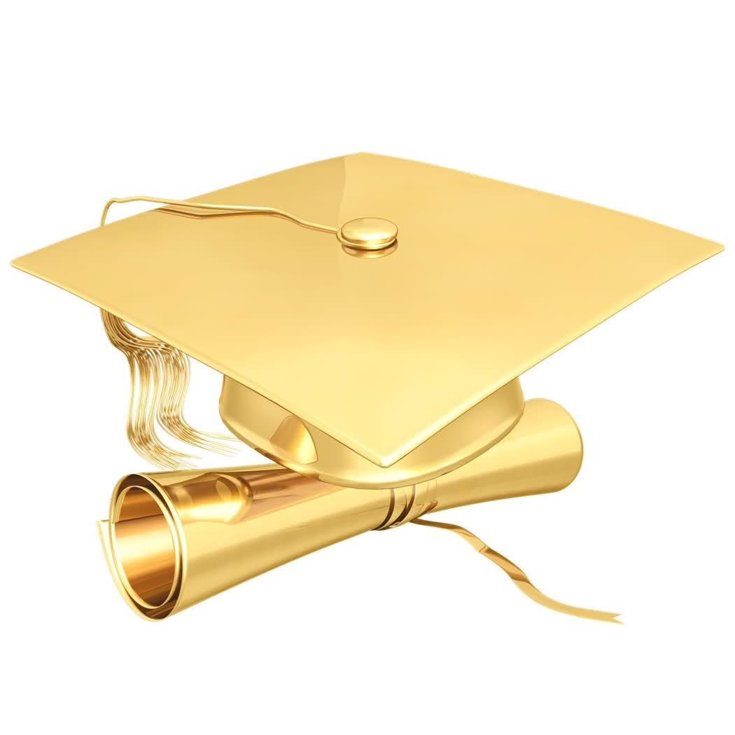 Gold Graduation Cap & Diploma - Symbol of Academic Achievement