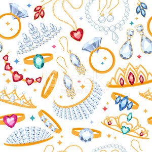 Luxury Jewelry Pattern - Royalty-Free Vector Illustration for Design Projects
