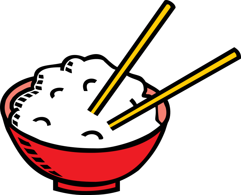 Steamed Rice in a Red Bowl with Chopsticks - Classic Asian Staple