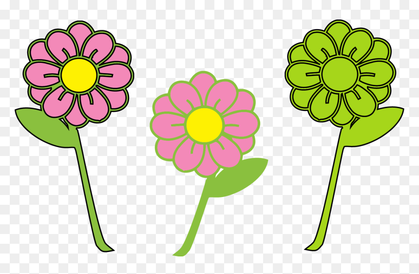 Colorful Cartoon Flower Clipart for Kids, Teachers, and Designers