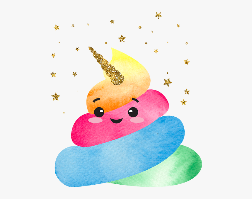 Magical Unicorn Poop Illustration - Whimsical Watercolor Art