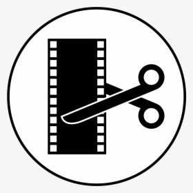 Video Editing Icon - Scissors Cutting Film Strip