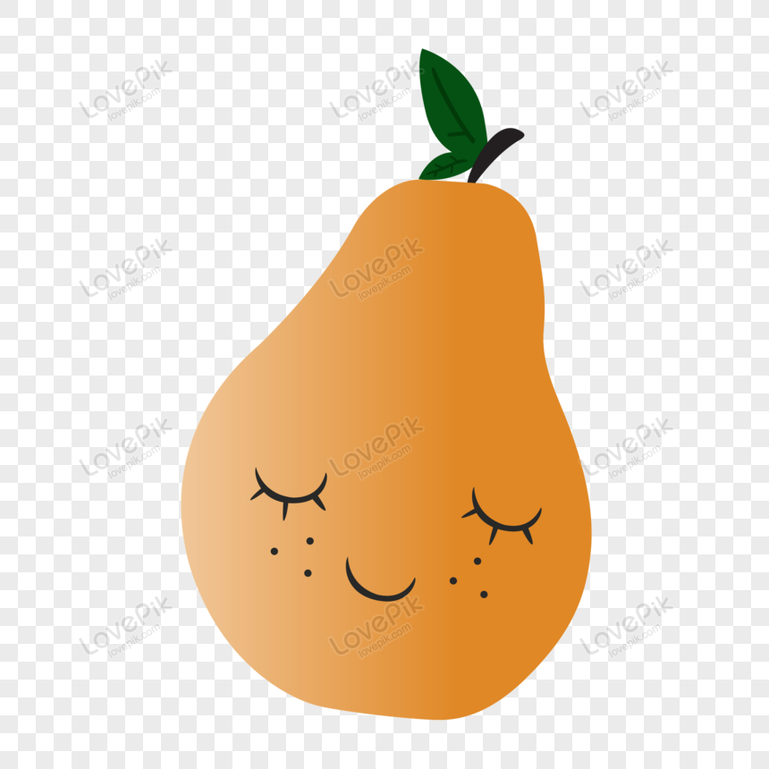 Adorable Smiling Pear Illustration - Free Download & Usage