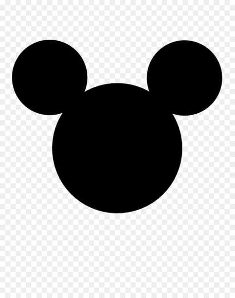 Mickey Mouse Head Silhouette - Free Transparent PNG Clipart