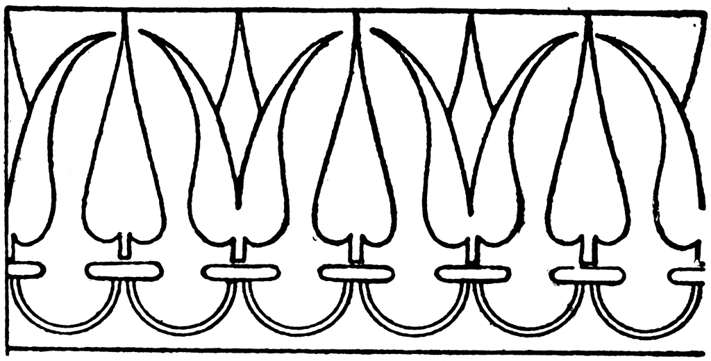 Egyptian Lotus Border Pattern - Ancient Decorative Motif for Design & Research