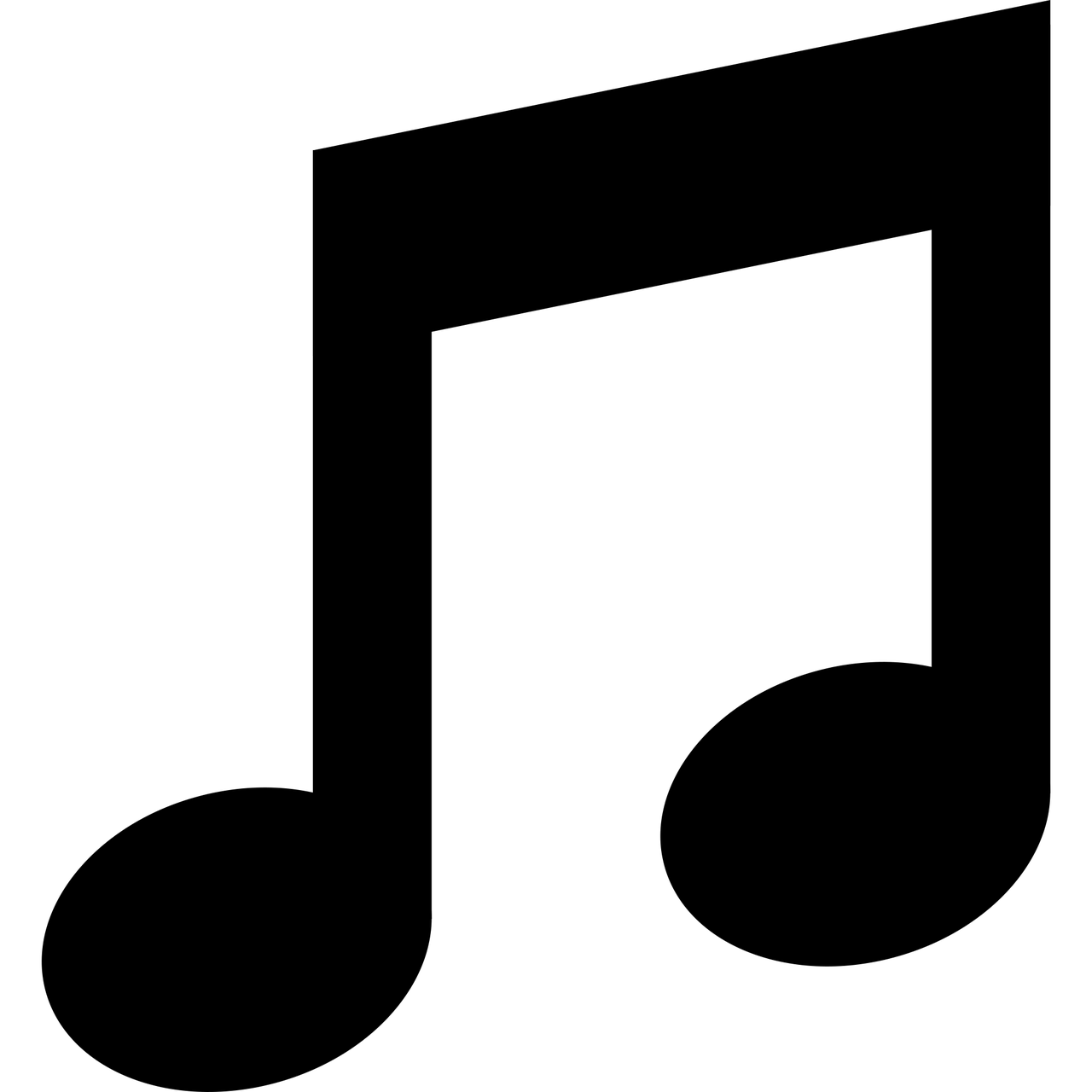 Black musical eighth note symbol on green background