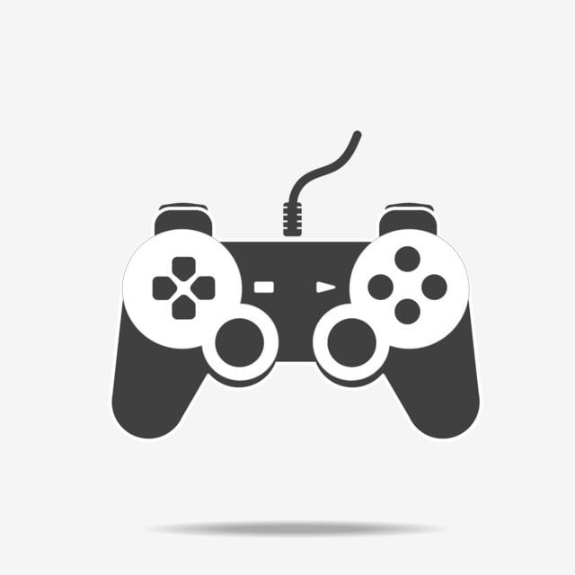 Black and white wired game controller icon with D-pad, analog sticks, and action buttons.