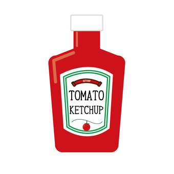 Classic Tomato Ketchup Bottle - Iconic Condiment Illustration