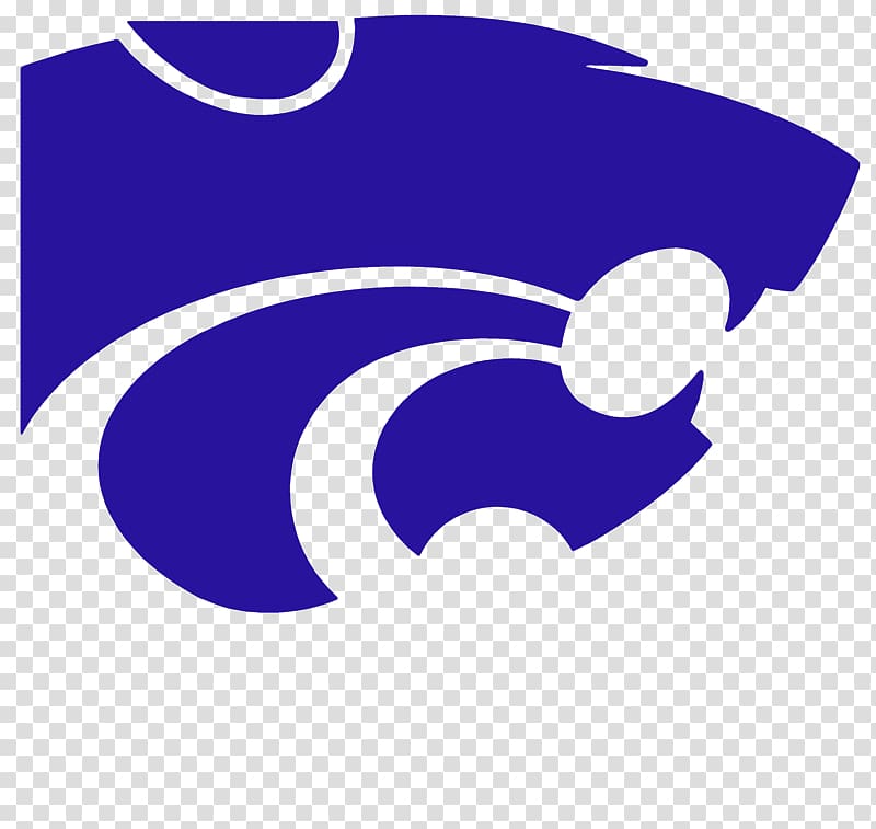 Kansas State University Wildcats logo in royal blue silhouette on transparent background.