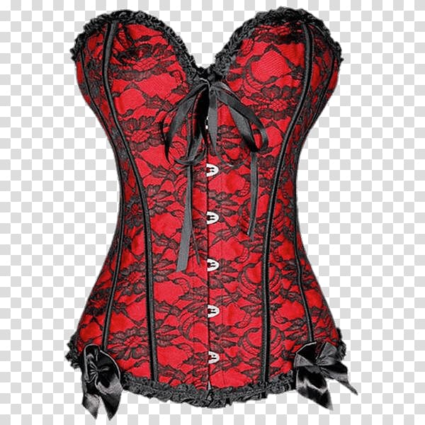 Gothic Red Lace Corset - Elegant Vintage-Inspired Waist Training Bodice