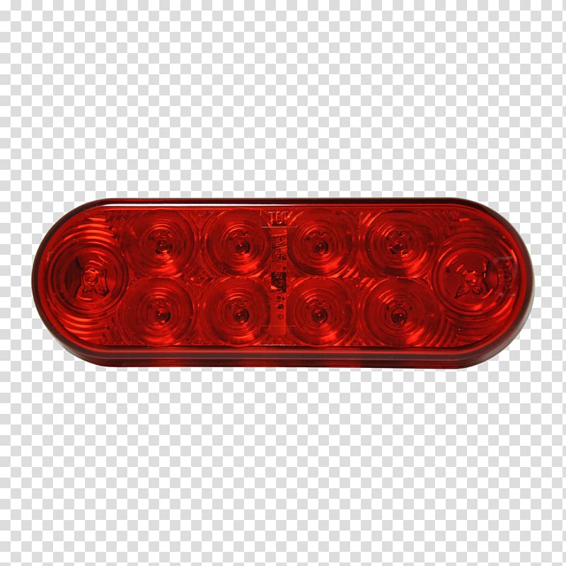Red Oval LED Tail Light - 10-Lens Trailer Stop/Turn/Tail Lamp