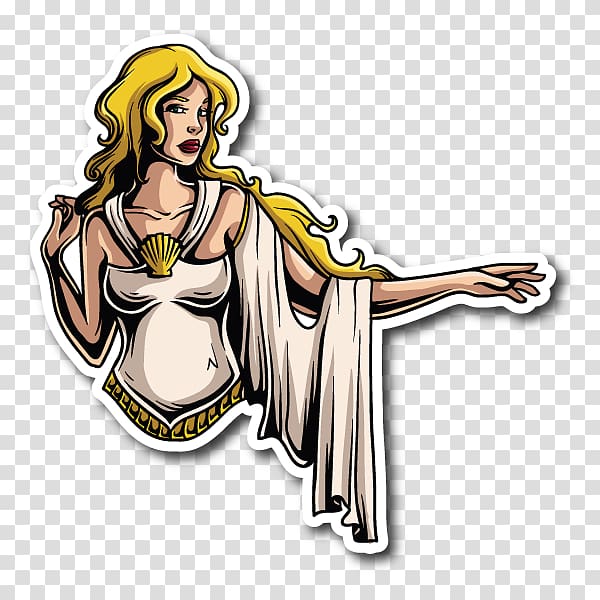 Aphrodite Goddess Illustration - Mythological Art Print & Sticker Design